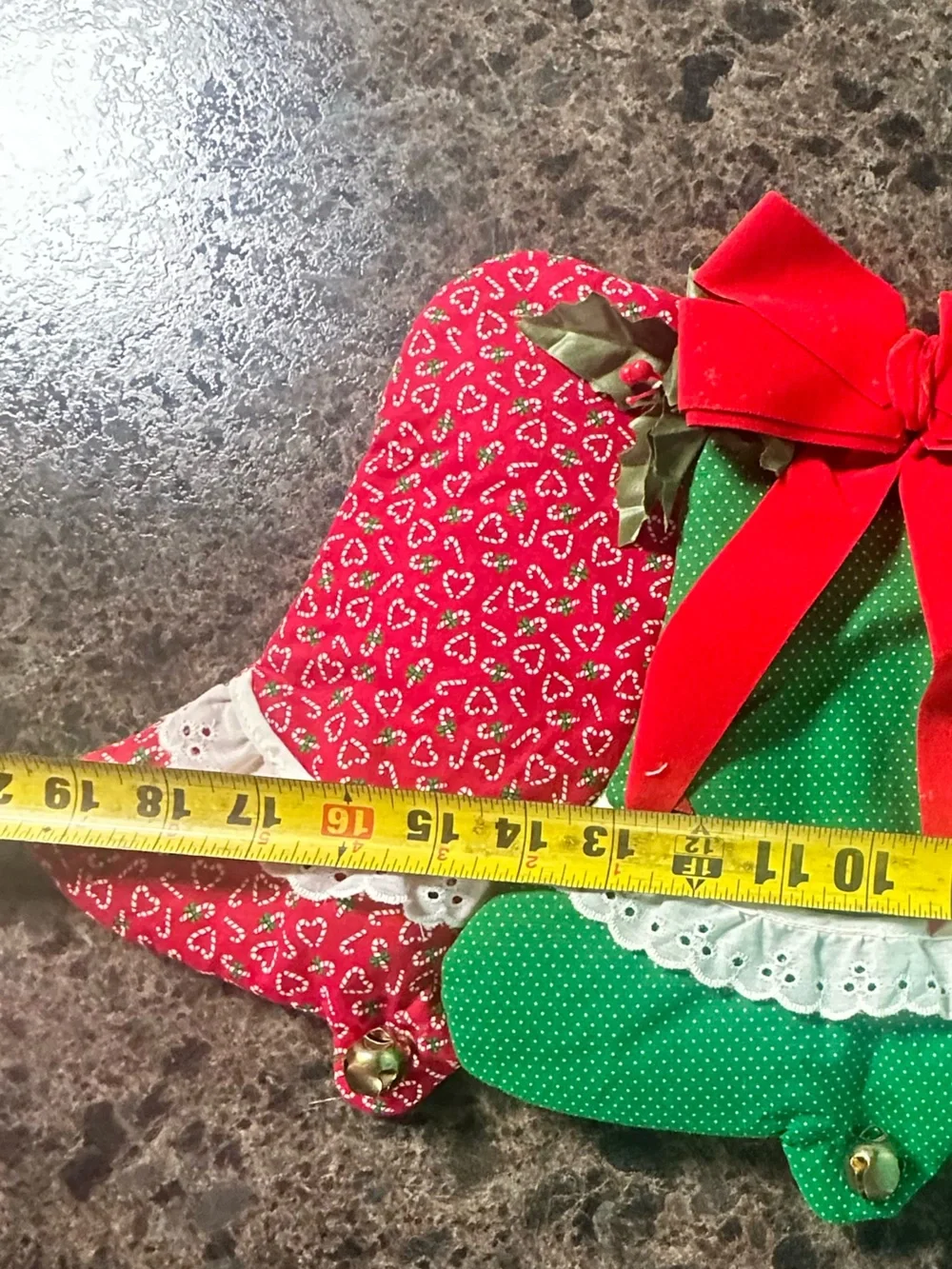 Festive Green and Red Bell Holiday Decoration - Unbranded